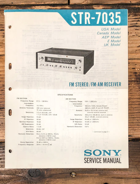 Sony STR-7035 Receiver Service Manual *Original*