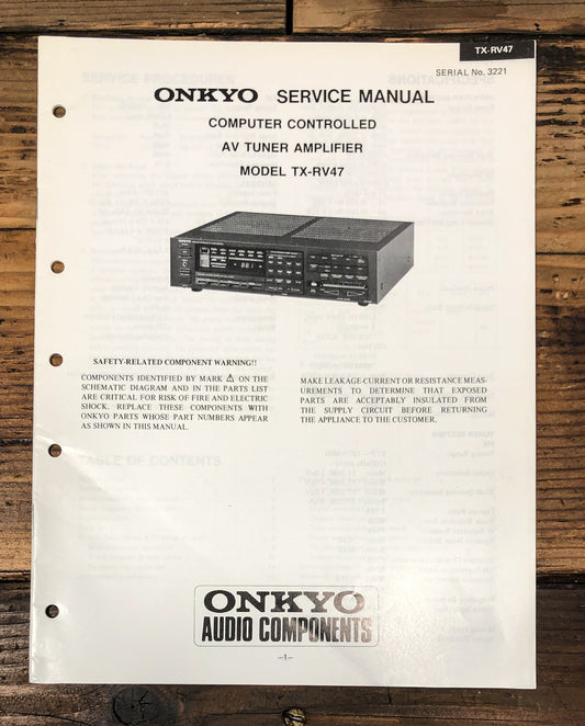Onkyo TX-RV47 Receiver Service Manual *Original*