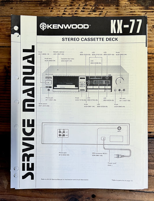 Kenwood KX-77 Cassette Service Manual *Original*