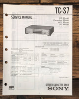 Sony TC-S7 Cassette Service Manual *Original*