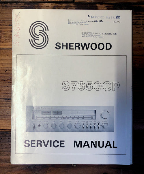 Sherwood S7650CP S-7650CP Receiver  Service Manual *Original*