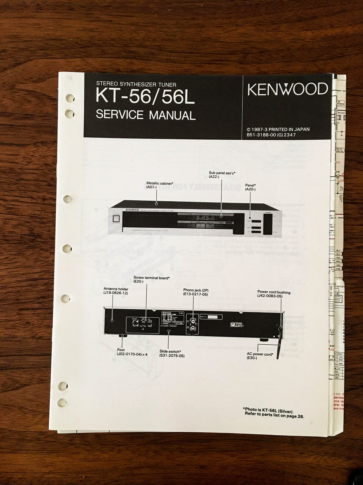Kenwood KT-56 KT-56L TUNER Service Manual *Original*