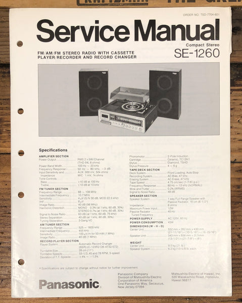 Panasonic SE-1260  Service Manual *Original*