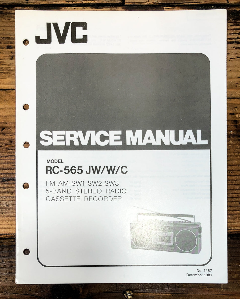 JVC RC-565 Radio Cassette Service Manual *Original*