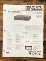 Sony CDP-X229ES CD Player  Service Manual *Original*