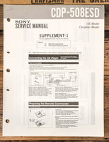 Sony CDP-508ESD CD Player Supp. Service Manual *Original*