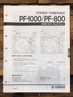 Yamaha PF-800 PF-1000 Record Player / Turntable  Service Manual *Original*