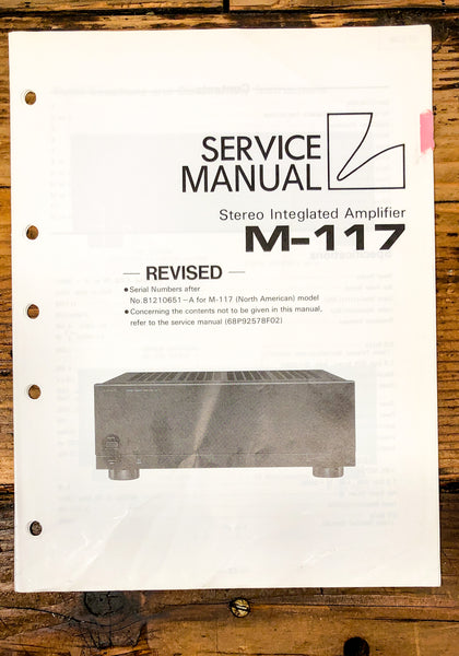 Luxman M-117 Amplifier Revised Service Manual *Original*