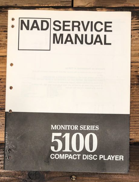 NAD Model 5100 CD Player Service Manual *Original*
