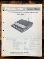 Panasonic SG-572 Record Player / Turntable  Service Manual *Original*