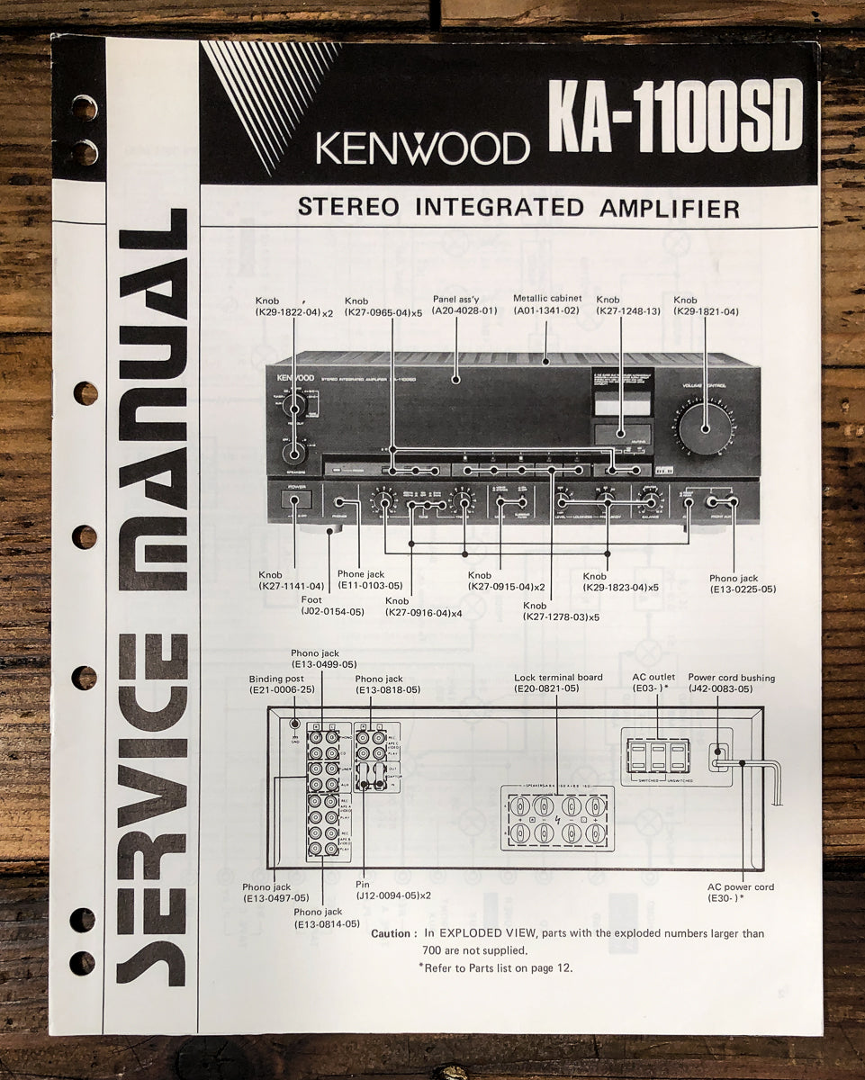 Kenwood KA-1100SD KA-1100 SD Amplifier Service Manual *Original*