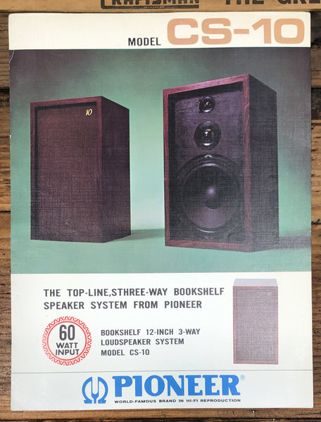 Pioneer CS-10 Speaker Spec Sheet Brochure *Original*