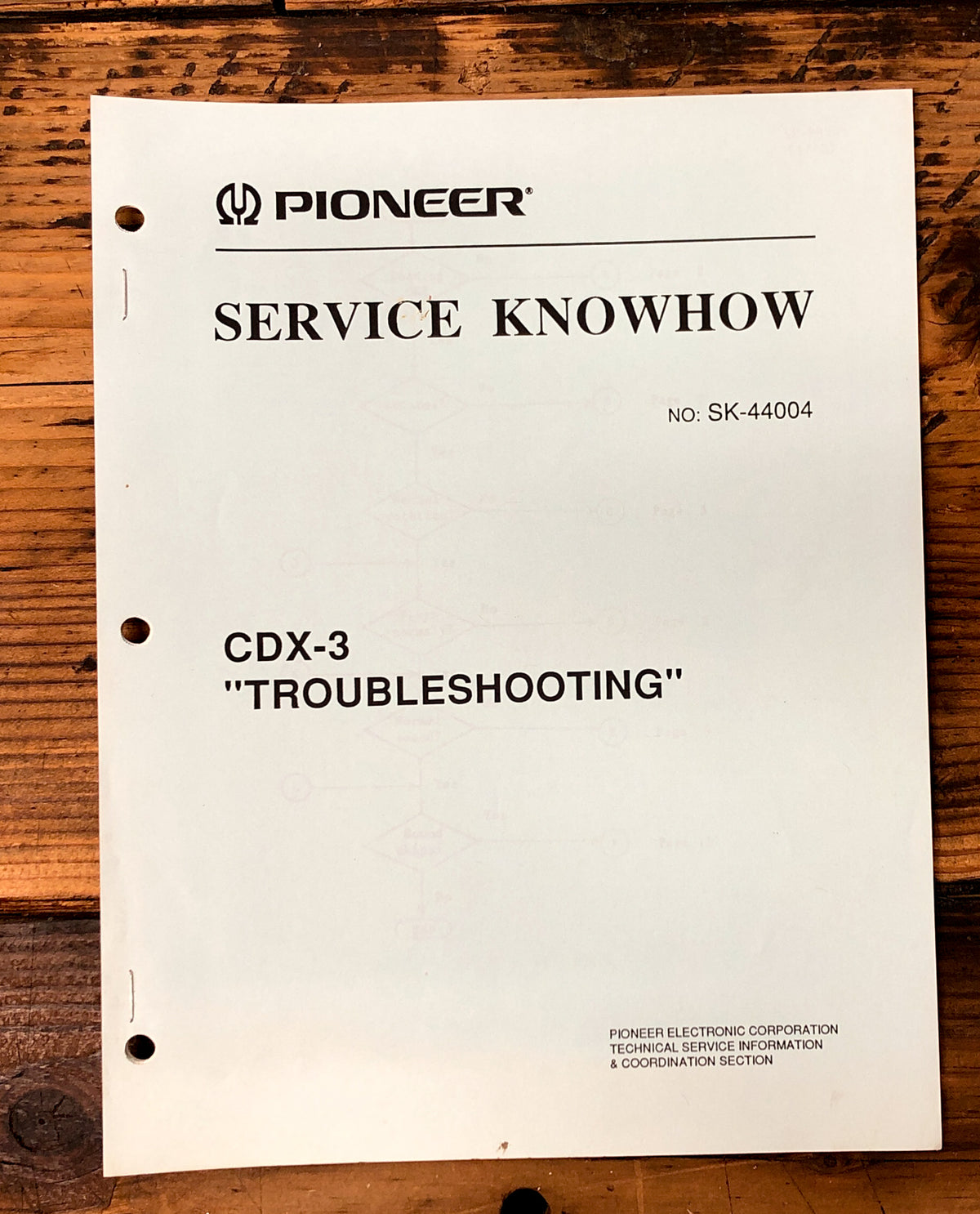 Pioneer CDX-3  Troubleshooting Service Manual *Original*