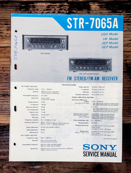 Sony STR-7065A Receiver  Service Manual *Original*