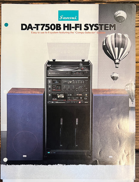 Sansui DA-T750B HiFi Stereo Spec Sheet Brochure  *Original*