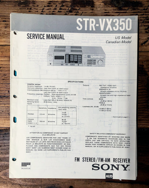 Sony STR-VX350 Receiver  Service Manual *Original*