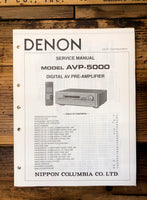 Denon AVP-5000 Preamp / Preamplifier  Service Manual *Original*