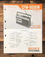 Sony CFM-8000W Radio Cassette  Service Manual *Original* #2