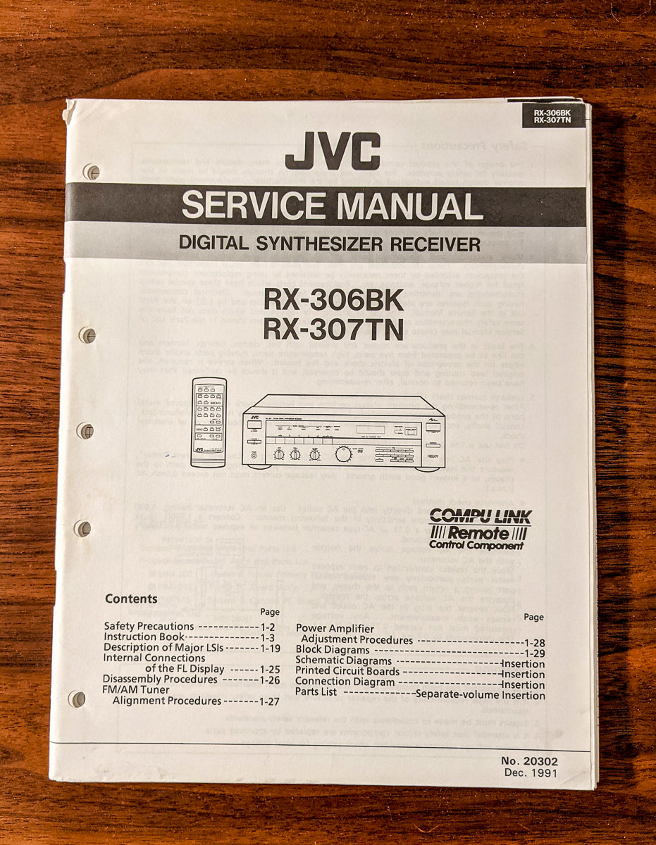 JVC RX-306 RX-307 BK TN Receiver Service Manual *Original*