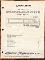 Mitsubishi M-C5320 CD Player  Service Manual *Original*