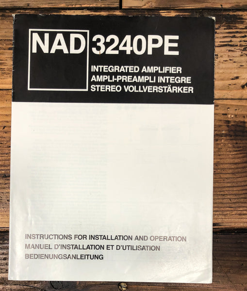 NAD Model 3240PE Amplifier Service Manual *Original*
