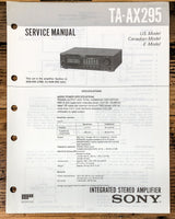 Sony TA-AX295 Amplifier  Service Manual *Original*