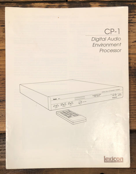 Lexicon CP-1 Processor  Service Manual *Original*