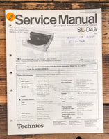 Technics SL-D4A Record Player / Turntable  Service Manual *Original*