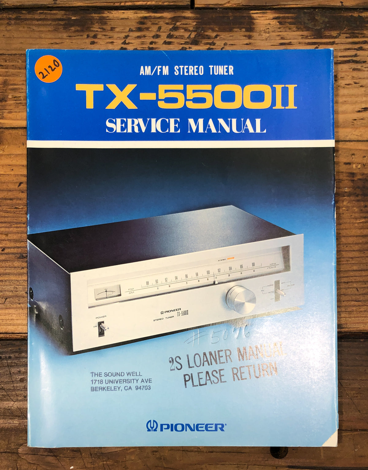Pioneer TX-5500 II Tuner  Service Manual *Original*