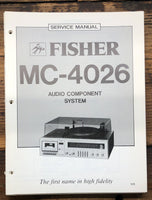 Fisher MC-4026 Stereo  Service Manual *Original*