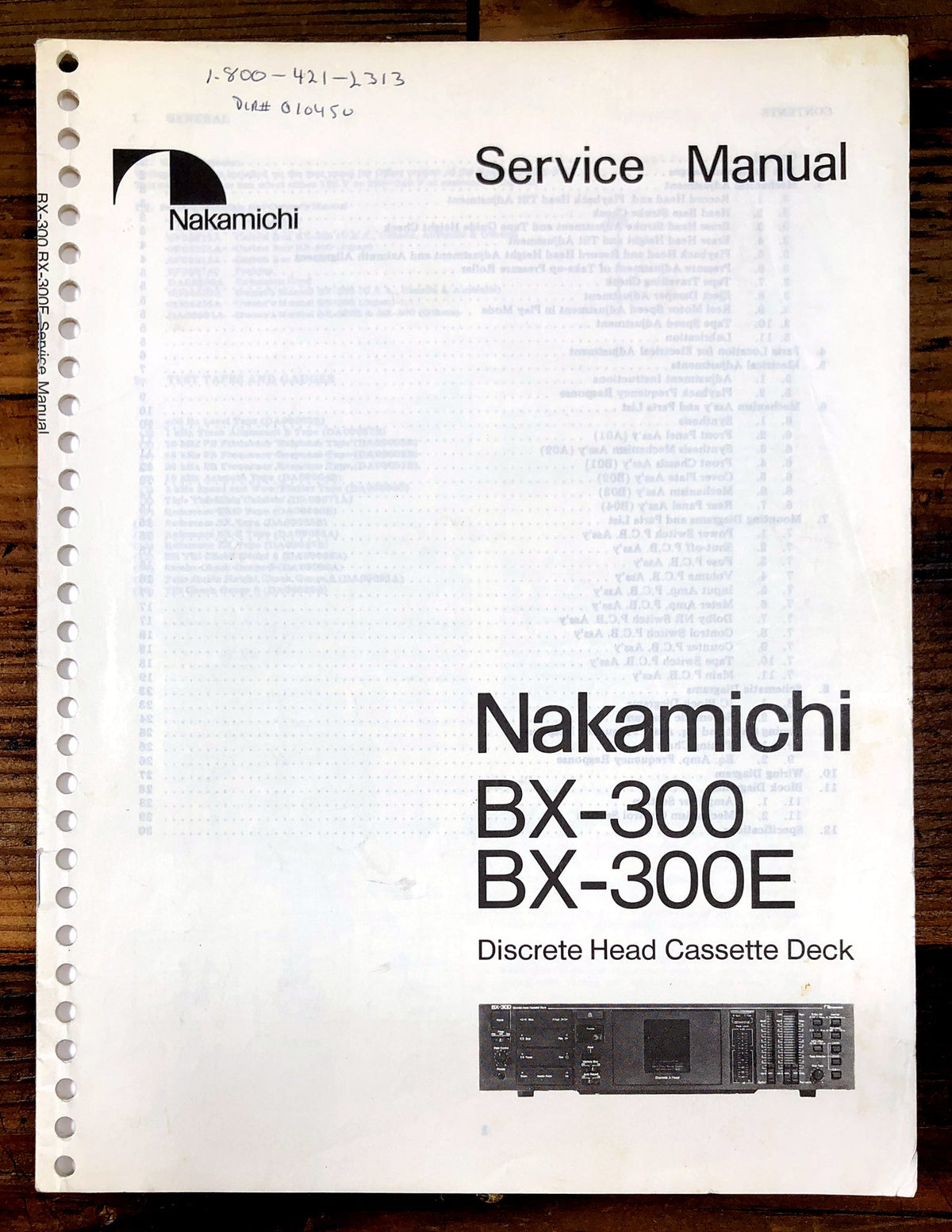 Nakamichi BX-300 BX-300E Discrete Head Cassette Deck Service Manual *Original*