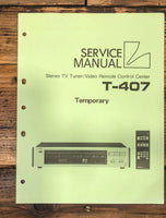 Luxman T-407 Tuner Temp.Service Manual *Original*