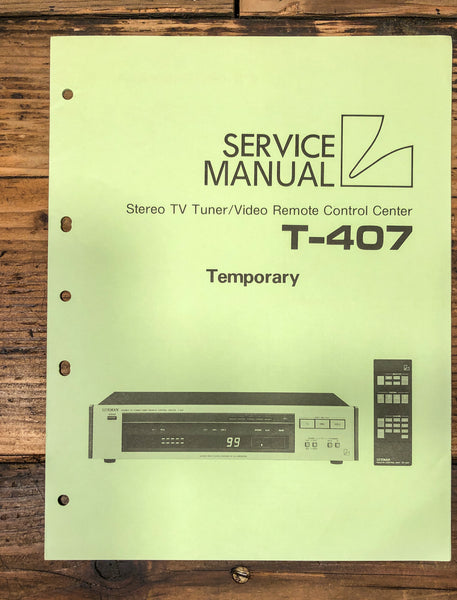 Luxman T-407 Tuner Temp.Service Manual *Original*