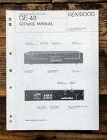 Kenwood GE-48 Equalizer  Service Manual *Original*