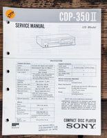 Sony CDP-350 II CD Player  Service Manual *Original*