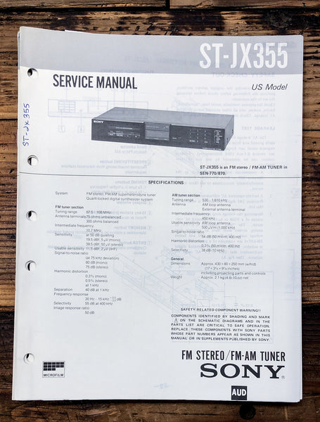 Sony ST-JX355 Tuner  Service Manual *Original*