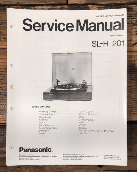 Technics SL-H201 Turntable  Service Manual *Original*