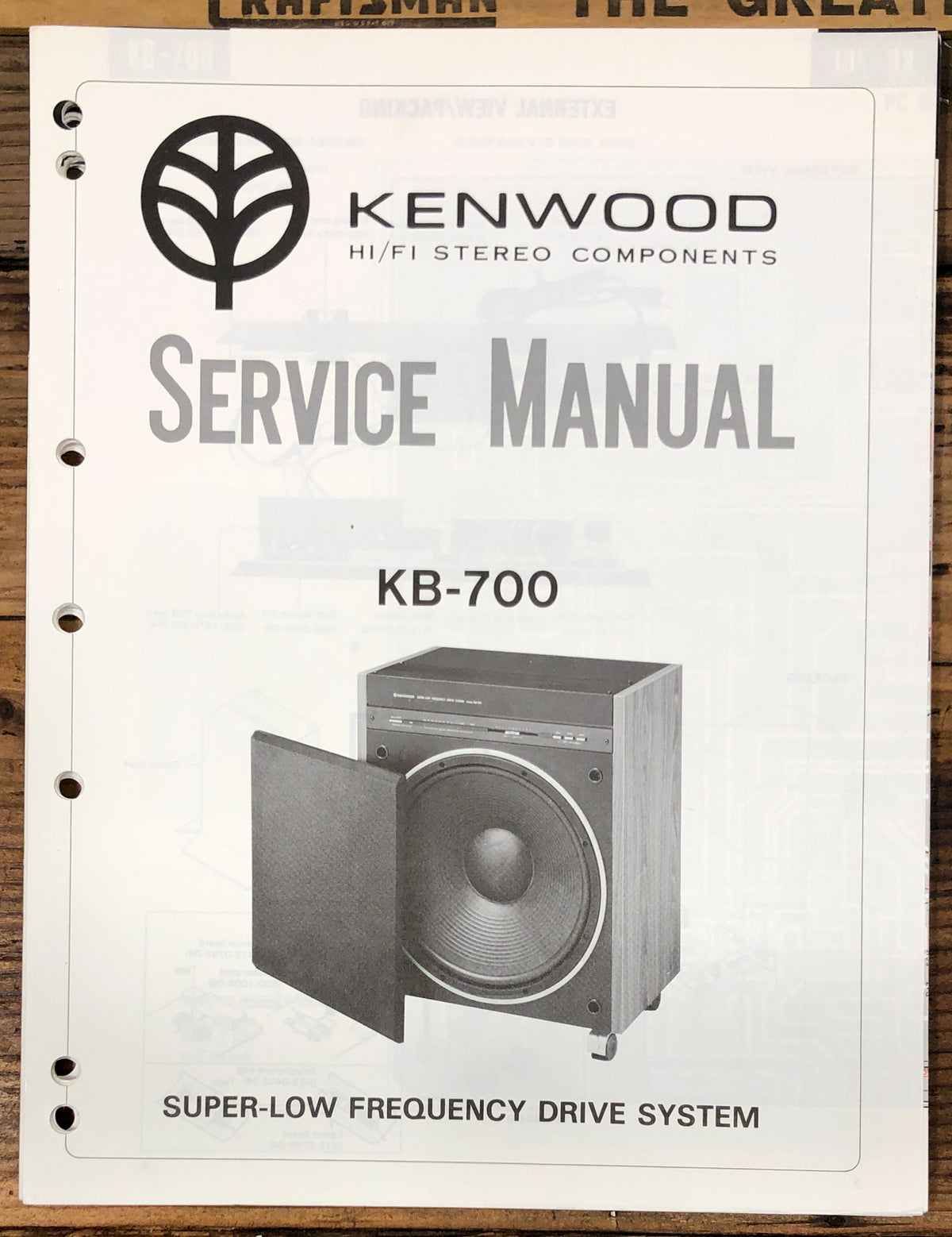 Kenwood KB-700 Woofer  Service Manual *Original*