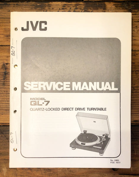 JVC QL-7 Record Player / Turntable Service Manual *Original*