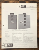 Altec Model A9 A10 Speaker  Owner / User Manual *Original*