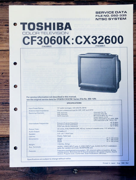Toshiba CF3060K CX32600 TV  Service Manual *Original*