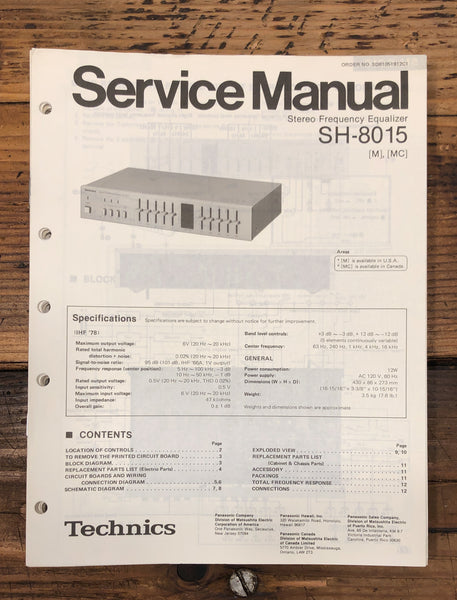 Technics SH-8015 Graphic Equalizer  Service Manual *Original*