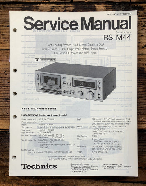 Technics RS-M44 Cassette  Service Manual *Original*