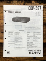 Sony CDP-597 CD Player  Service Manual *Original*