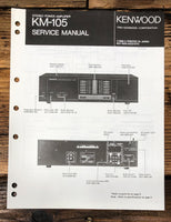 Kenwood KM-105 Amplifier  Service Manual *Original*