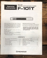 Pioneer F-101T Tuner Owners / User Manual *Original*