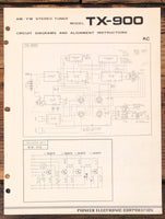 Pioneer TX-900 Tuner Circuit Diagram & Alignment Manual  *Original*