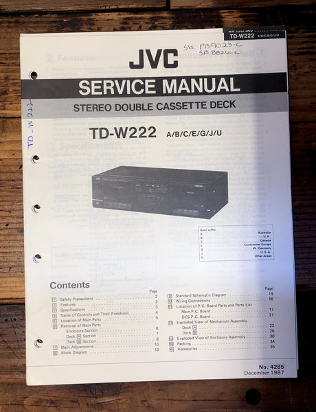 JVC TD-W222   Service Manual *Original*