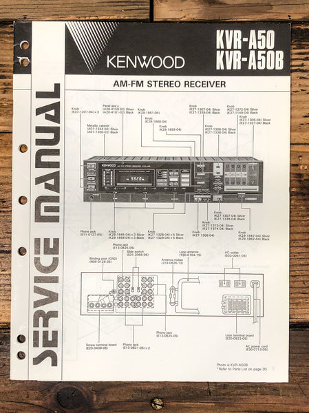 Kenwood KVR-A50 KVR-A50B Receiver Service Manual *Original*