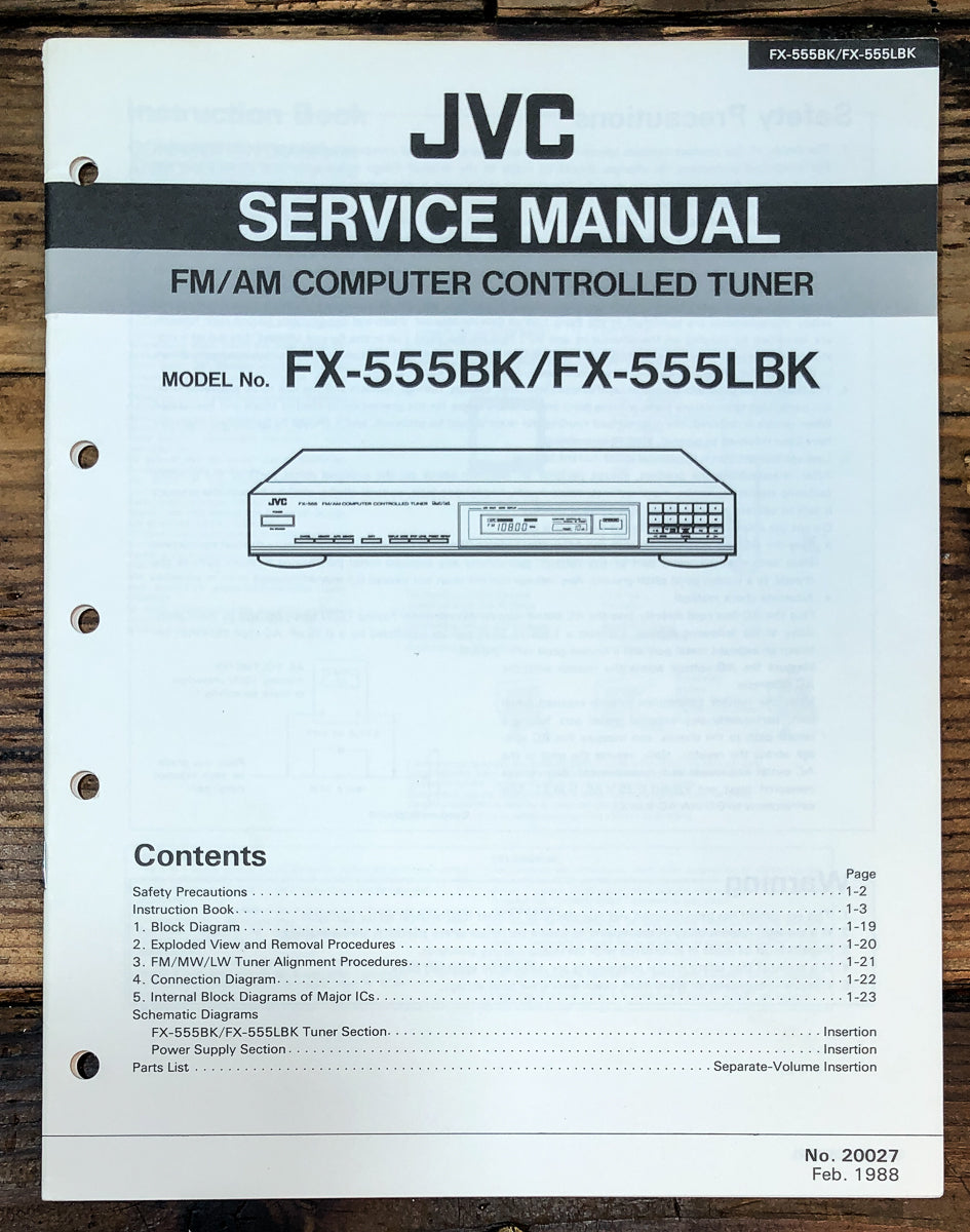 JVC FX-555 BK LBK Tuner Service Manual *Original*